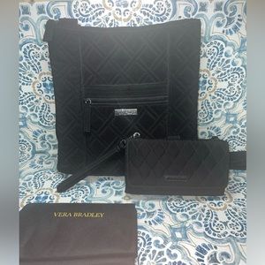 Black Vera Bradley Crossbody and Black Wallet